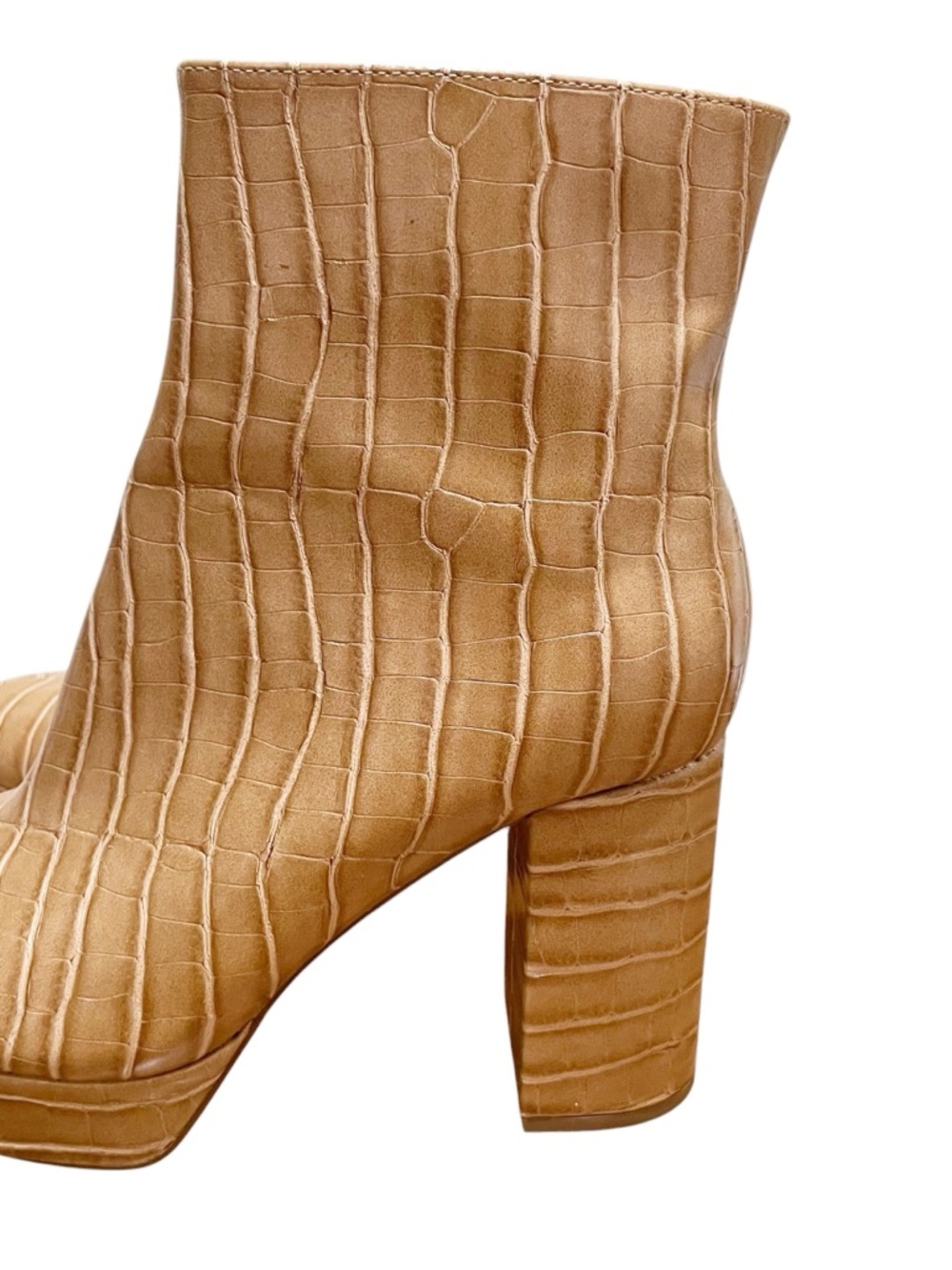 Lulu's Layne Sand Croc Platform Ankle Booties Tan Women’s Size 8.5 - Picture 4 of 10